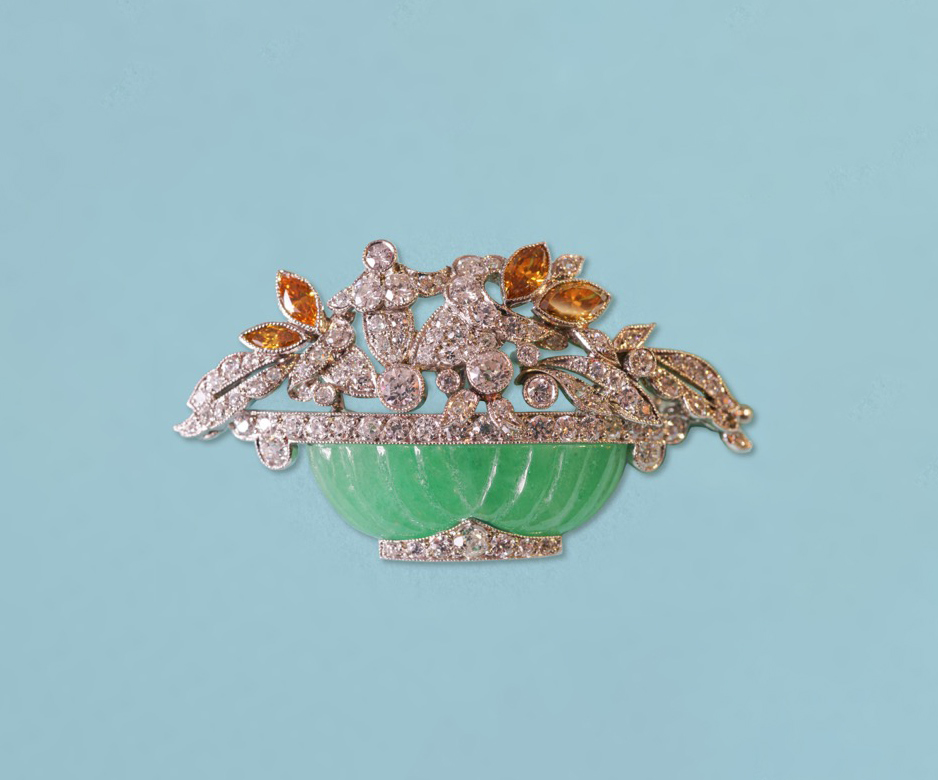 Art Deco diamond jardinière brooch