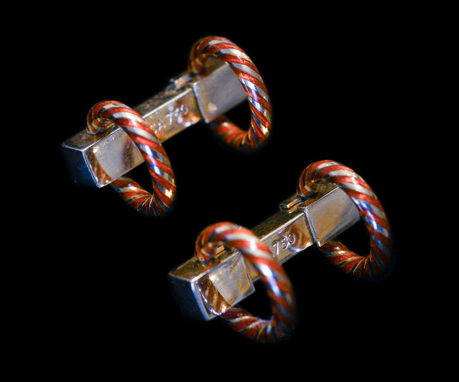 Van Cleef and Arpels gold and enamel cufflinks